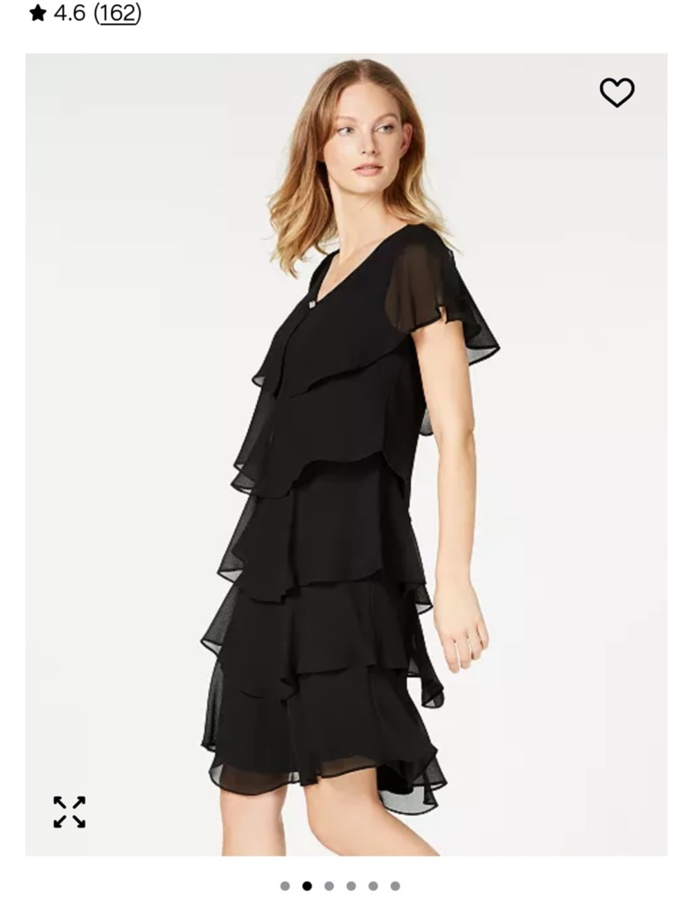 SLNY Black Layered Ruffle Mini Dress